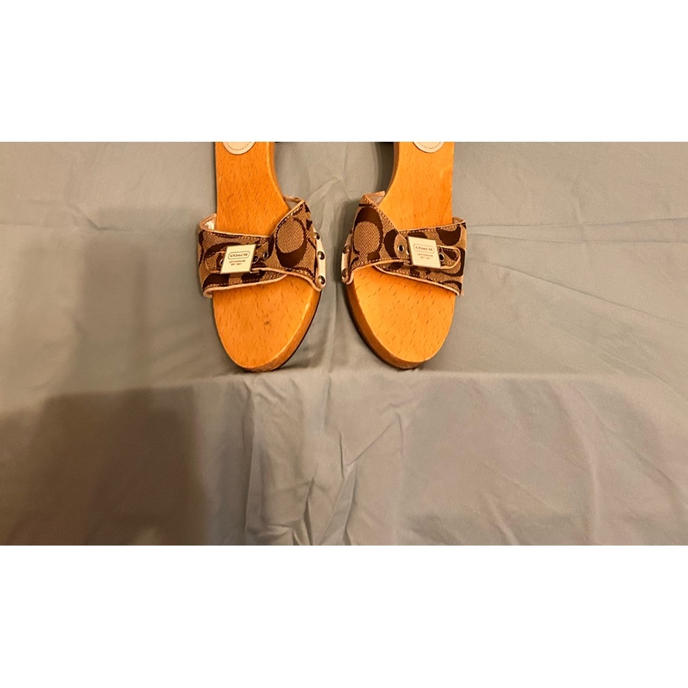 Coach Woman’s Y2K Monogram Juliet Wood Heels